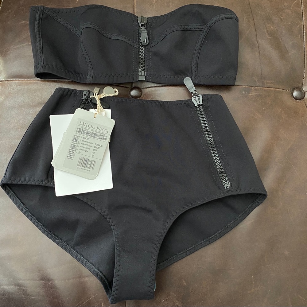 Emilio Pucci 2 piece Black Swimsuit IT 40 or US 6